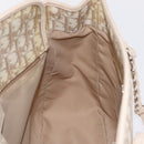 Christian Dior Trotter Canvas Chain Tote Bag PVC Ivory Silver Auth 206261A-27