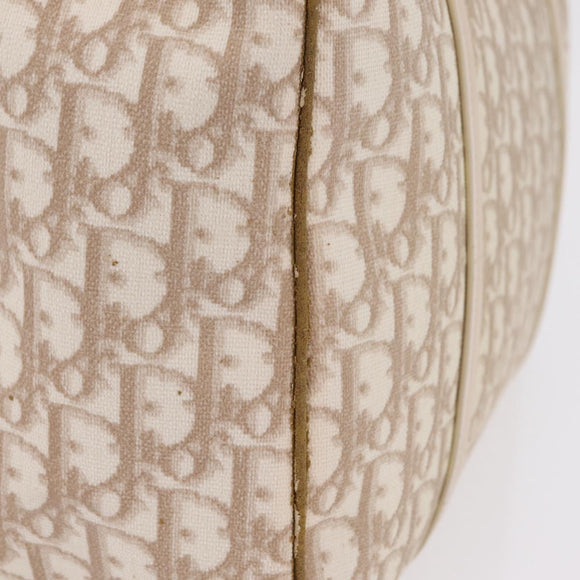 Christian Dior Trotter Canvas Chain Tote Bag PVC Ivory Silver Auth 206261A