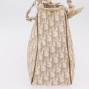 Christian Dior Trotter Canvas Chain Tote Bag PVC Ivory Silver Auth 206261A-5
