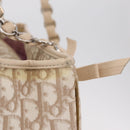 Christian Dior Trotter Canvas Chain Tote Bag PVC Ivory Silver Auth 206261A-7