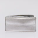 CHANEL V Stitch Hand Bag Lamb Skin Silver Gold CC Auth 206262SAV-7