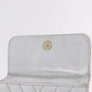 CHANEL V Stitch Hand Bag Lamb Skin Silver Gold CC Auth 206262SAV-19