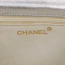 CHANEL V Stitch Hand Bag Lamb Skin Silver Gold CC Auth 206262SAV-25