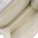 CHANEL V Stitch Hand Bag Lamb Skin Silver Gold CC Auth 206262SAV-11
