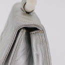 CHANEL V Stitch Hand Bag Lamb Skin Silver Gold CC Auth 206262SAV-5
