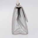 CHANEL V Stitch Hand Bag Lamb Skin Silver Gold CC Auth 206262SAV-6