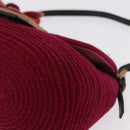 FENDI Mamma Baguette Shoulder Bag Wool Red Gold 8BR180 Auth 206269SM-18