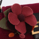 FENDI Mamma Baguette Shoulder Bag Wool Red Gold 8BR180 Auth 206269SM-21