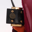 FENDI Mamma Baguette Shoulder Bag Wool Red Gold 8BR180 Auth 206269SM-23