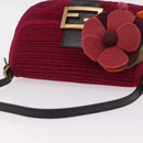 FENDI Mamma Baguette Shoulder Bag Wool Red Gold 8BR180 Auth 206269SM-6