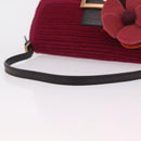 FENDI Mamma Baguette Shoulder Bag Wool Red Gold 8BR180 Auth 206269SM-7