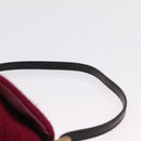 FENDI Mamma Baguette Shoulder Bag Wool Red Gold 8BR180 Auth 206269SM-14