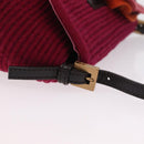 FENDI Mamma Baguette Shoulder Bag Wool Red Gold 8BR180 Auth 206269SM-15