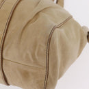 Miu Miu Vitellolux Matelasse Hand Bag Leather 2way Beige Gold Auth 206271A-16