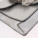 Miu Miu Shoulder Bag Leather Silver Auth 206274M-16