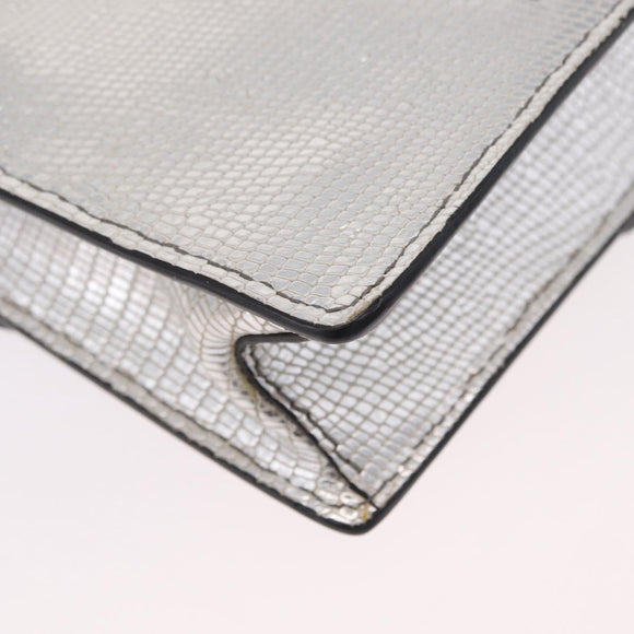 Miu Miu Shoulder Bag Leather Silver Auth 206274M