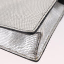 Miu Miu Shoulder Bag Leather Silver Auth 206274M-19