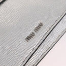 Miu Miu Shoulder Bag Leather Silver Auth 206274M-20