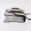 Miu Miu Shoulder Bag Leather Silver Auth 206274M-3