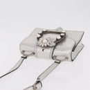 Miu Miu Shoulder Bag Leather Silver Auth 206274M-14