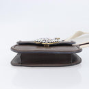 GUCCI Web Sherry Line Shoulder Bag Leather Brown Gold 500756 Auth 206277M-5
