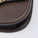 GUCCI Web Sherry Line Shoulder Bag Leather Brown Gold 500756 Auth 206277M-17