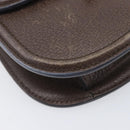 GUCCI Web Sherry Line Shoulder Bag Leather Brown Gold 500756 Auth 206277M-18
