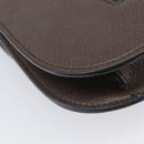 GUCCI Web Sherry Line Shoulder Bag Leather Brown Gold 500756 Auth 206277M-20