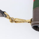 GUCCI Web Sherry Line Shoulder Bag Leather Brown Gold 500756 Auth 206277M-23