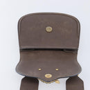 GUCCI Web Sherry Line Shoulder Bag Leather Brown Gold 500756 Auth 206277M-24