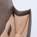 GUCCI Web Sherry Line Shoulder Bag Leather Brown Gold 500756 Auth 206277M-26