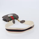 GUCCI Web Sherry Line Shoulder Bag Leather Brown Gold 500756 Auth 206277M-7