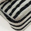 CHANEL Matelasse 25 Chain Shoulder Bag Canvas White Gold CC Auth 206278SM-17