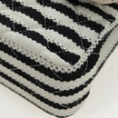 CHANEL Matelasse 25 Chain Shoulder Bag Canvas White Gold CC Auth 206278SM-18