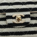 CHANEL Matelasse 25 Chain Shoulder Bag Canvas White Gold CC Auth 206278SM-22