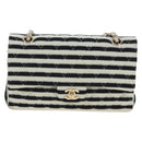 CHANEL Matelasse 25 Chain Shoulder Bag Canvas White Gold CC Auth 206278SM-13
