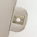 CHANEL Matelasse 25 Chain Shoulder Bag Canvas White Gold CC Auth 206278SM-24