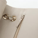 CHANEL Matelasse 25 Chain Shoulder Bag Canvas White Gold CC Auth 206278SM-25