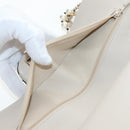 CHANEL Matelasse 25 Chain Shoulder Bag Canvas White Gold CC Auth 206278SM-26
