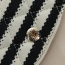 CHANEL Matelasse 25 Chain Shoulder Bag Canvas White Gold CC Auth 206278SM-28