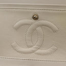 CHANEL Matelasse 25 Chain Shoulder Bag Canvas White Gold CC Auth 206278SM-29