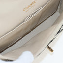 CHANEL Matelasse 25 Chain Shoulder Bag Canvas White Gold CC Auth 206278SM-10