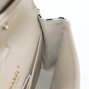 CHANEL Matelasse 25 Chain Shoulder Bag Canvas White Gold CC Auth 206278SM-31