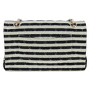 CHANEL Matelasse 25 Chain Shoulder Bag Canvas White Gold CC Auth 206278SM-2
