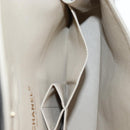 CHANEL Matelasse 25 Chain Shoulder Bag Canvas White Gold CC Auth 206278SM-33
