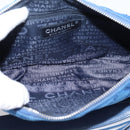 CHANEL Matelasse Chain Shoulder Bag Canvas Blue Silver CC Auth 206279V-17