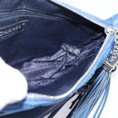 CHANEL Matelasse Chain Shoulder Bag Canvas Blue Silver CC Auth 206279V-18