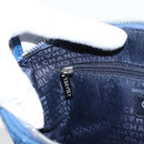 CHANEL Matelasse Chain Shoulder Bag Canvas Blue Silver CC Auth 206279V-20