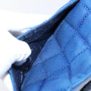CHANEL Matelasse Chain Shoulder Bag Canvas Blue Silver CC Auth 206279V-22