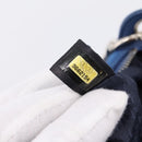 CHANEL Matelasse Chain Shoulder Bag Canvas Blue Silver CC Auth 206279V-23